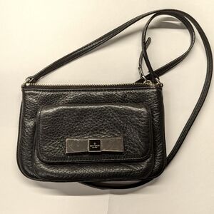 Kate Spade crossbody bag black pebble leather zip top 7.5x5"